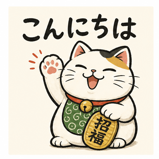 猫のスタンプ：こんにちは