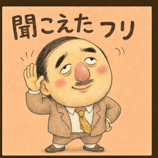 猫のスタンプ：聞こえたフリ